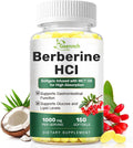 Berberine HCl 1000mg Plus MCT Oil for Berberine Absorption | Support Heart Health, Immune System Gastrointestinal & Digestive Health, Non-GMO, Gluten-Free Berberine Supplement