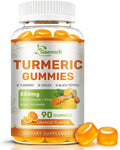 Turmeric and Ginger Gummies with Black Pepper for High Absorption | Orange Flavor, Non-GMO & Gluten Free Mobility Support Supplement Turmeric Gummies with Ginger Root, Black Pepper & Curcumin